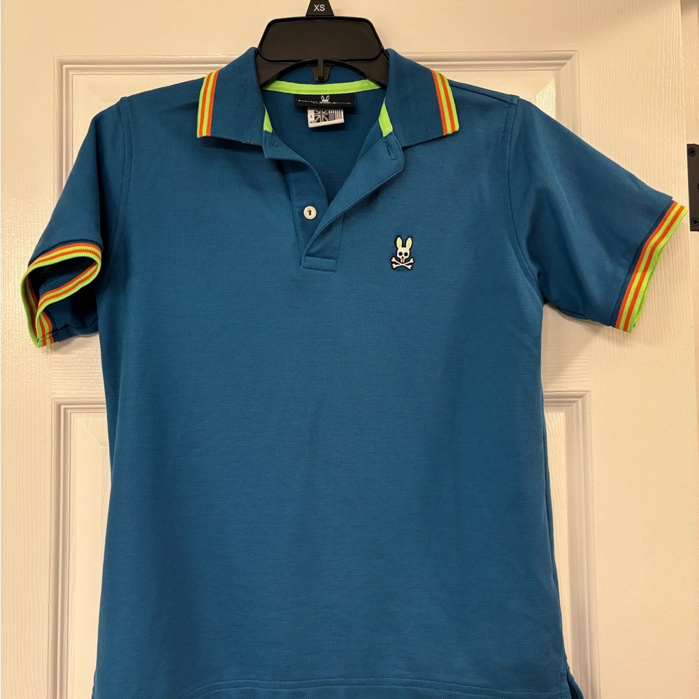 Psycho Bunny Kids Large 14-16 Blue Polo Shirt